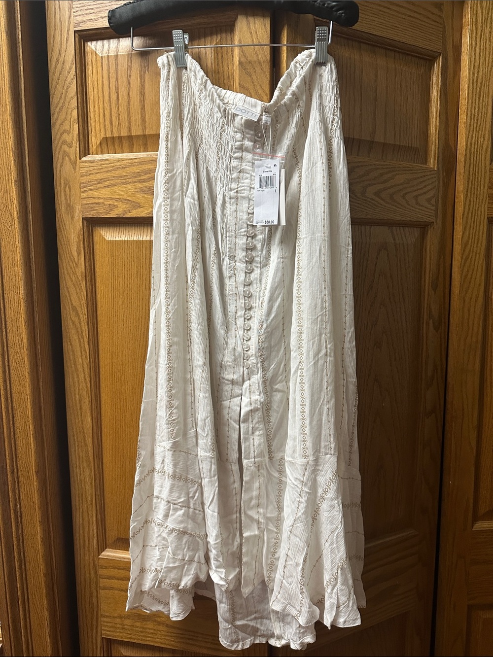 Dotti Cream/Linen Embroidered Swim Coverup
